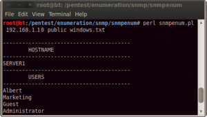 Snmpenum at work